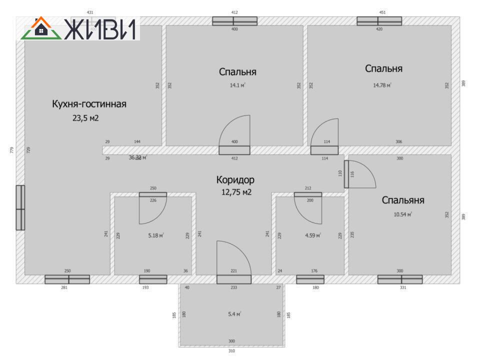 Дом 1эт., 85.45 м2, 8,9 сот.