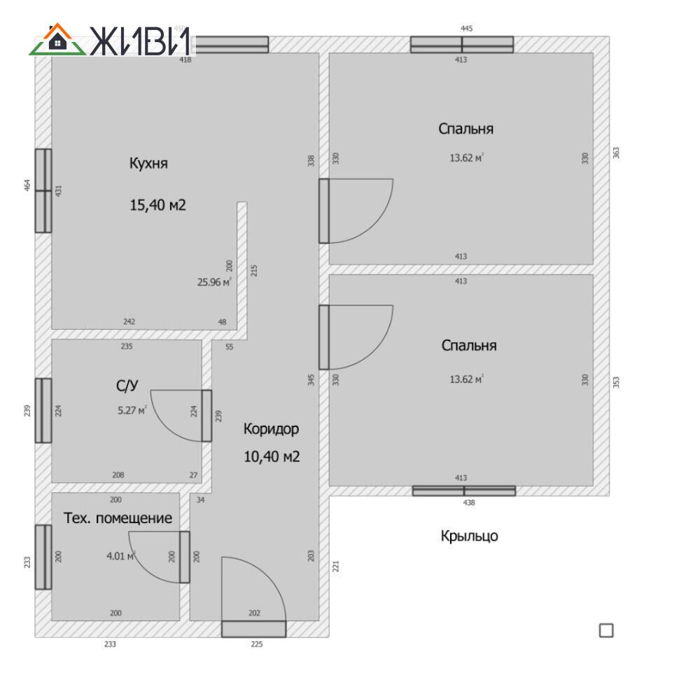 Дом 1эт., 62.3 м2, 6,3 сот.