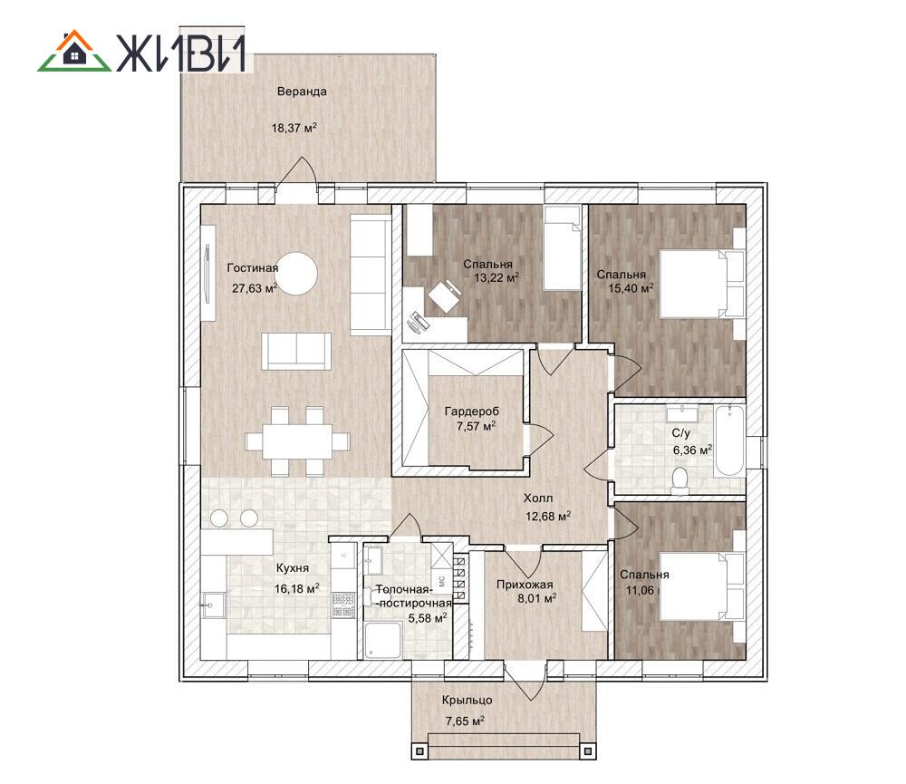 Дом 1 эт., 134 м², 10 сот.